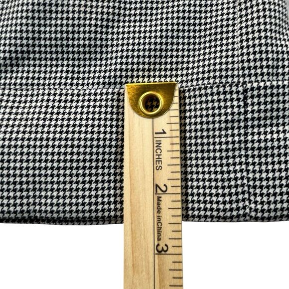 Semantiks Pants Women's Sz 14 Houndstooth Wide Leg Cuff Black White Faux Pockets - Picture 6 of 13